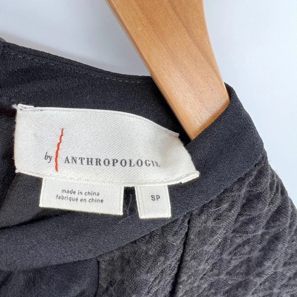 Anthropologie Allegory Jumpsuit Black Petite SP Textured Minimalist Capsule NWT